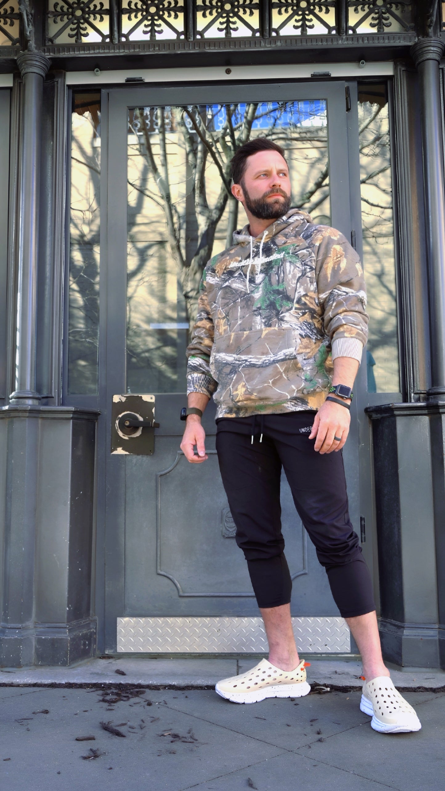 Traditional brush camo 3 panel hoodie