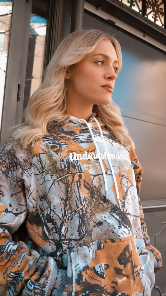 Traditional brush camo 3 panel hoodie