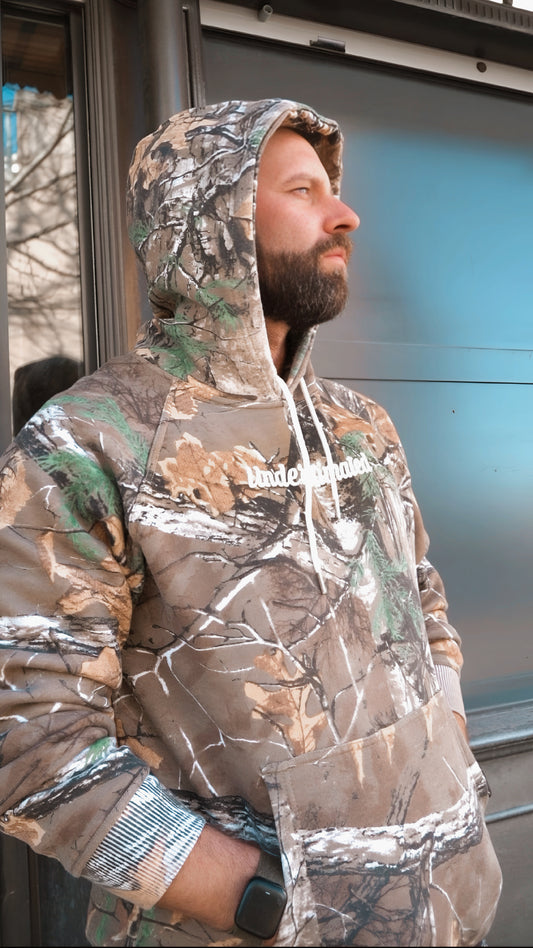 Traditional brush camo 3 panel hoodie
