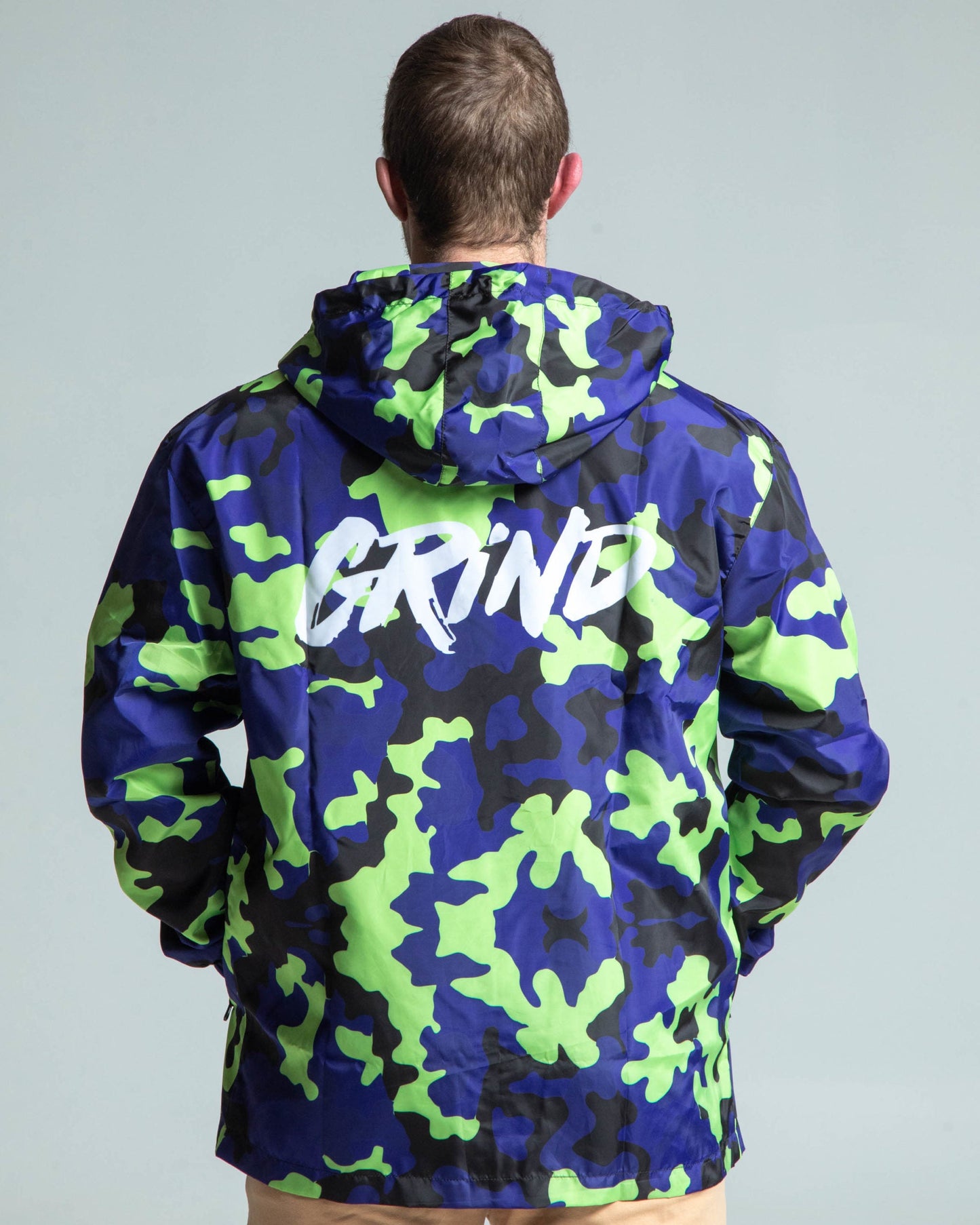 Grind Camouflage Windbreaker - Volt + Blue