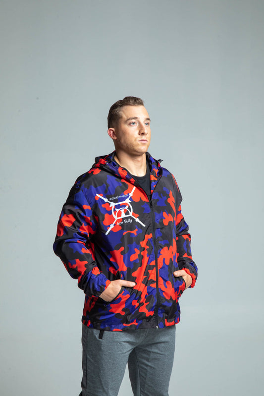 Grind Camouflage Windbreaker - Red + Blue